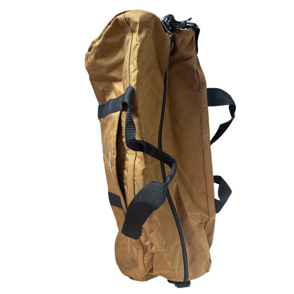 Carhartt Duffel Bag Brown Durable Water-Resistant Nylon Adjustable Strap Packabl - Picture 8 of 10